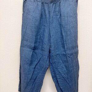 Flax Denim Blue Linen Trousers